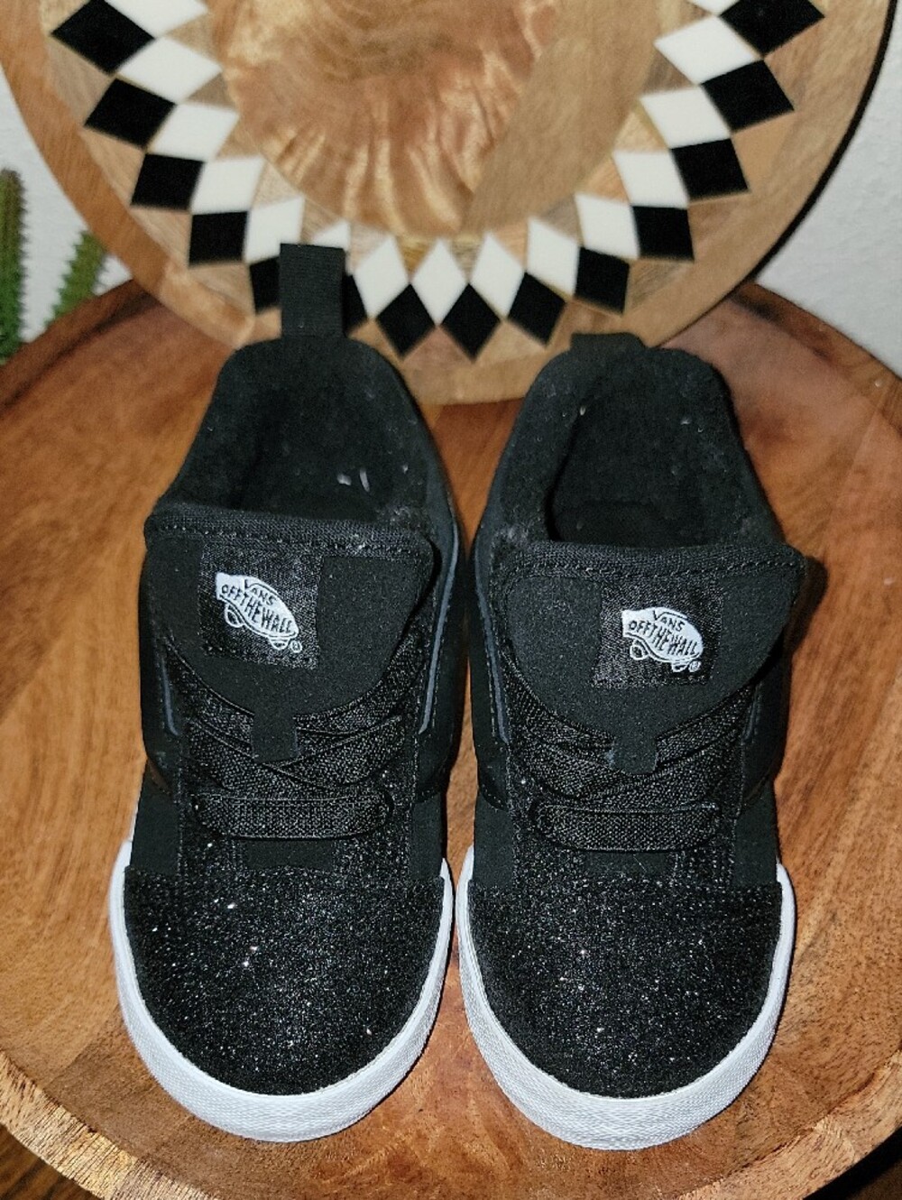 Vans Toddler Sz 9 Black Glitter Old Skool Sneakers Nwt - Picture 6 of 6